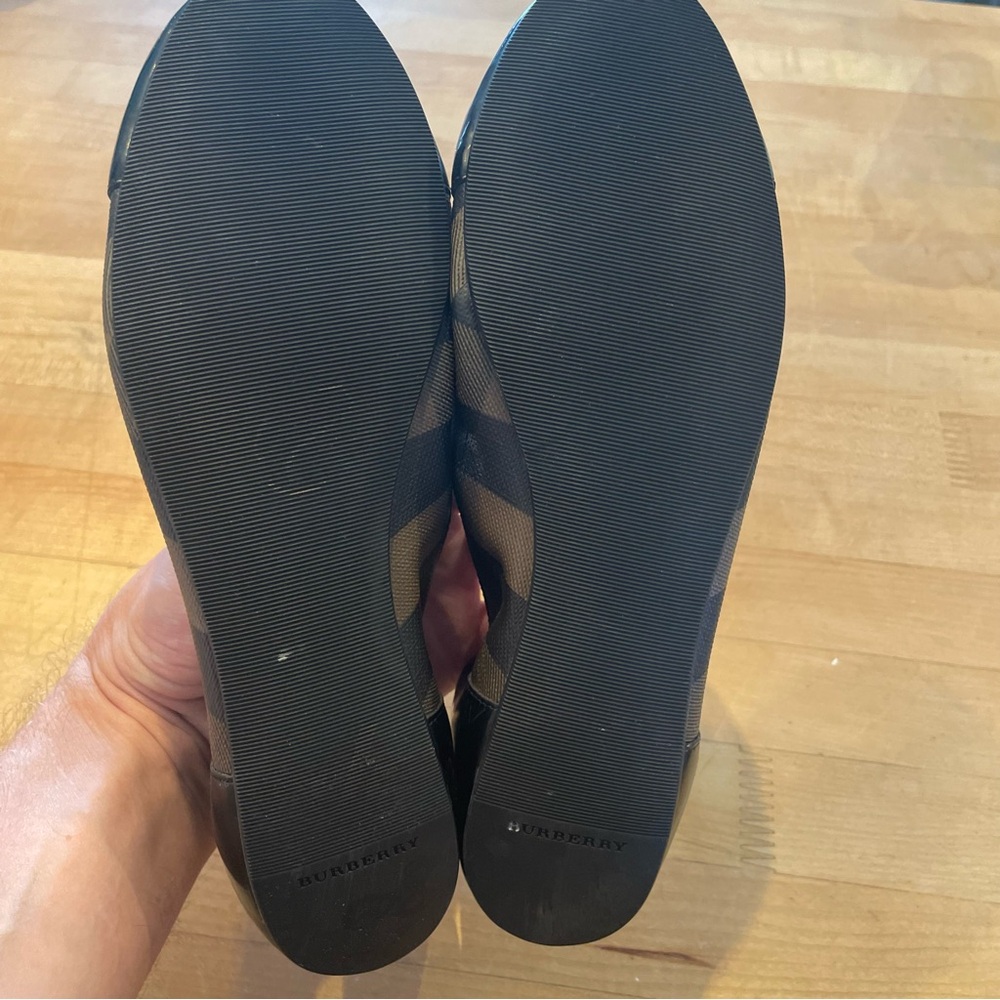 Burberry Black Patent Leather Nova Soft Ballerina Flats Size 36.5 - Picture 7 of 12